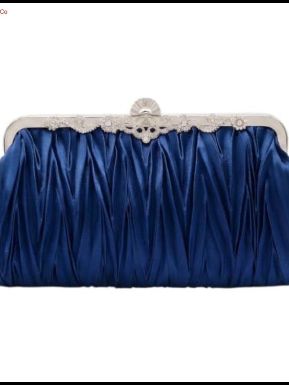 Pleated Satin Clutch Evening Bag Ruched Detachable Chain
